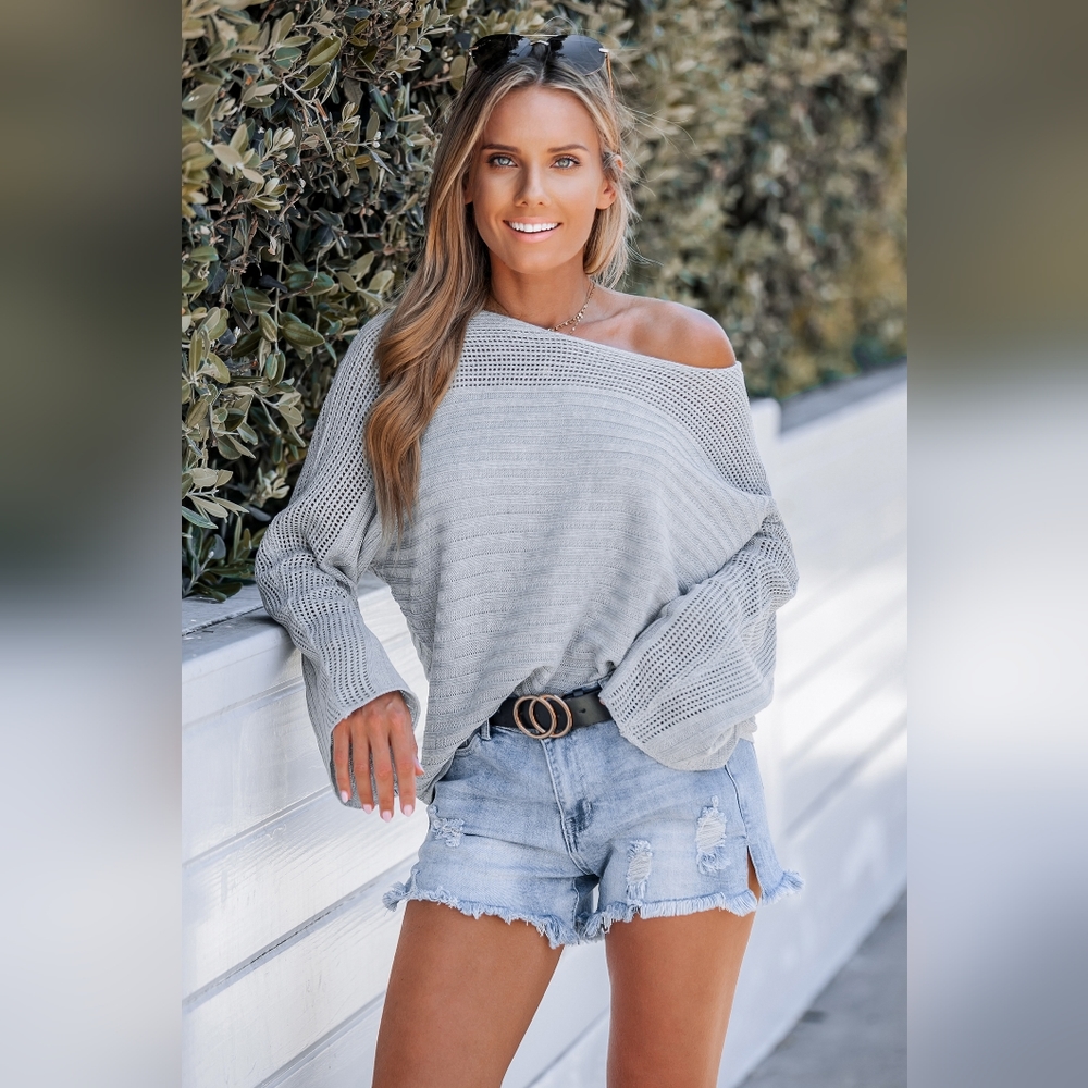 Cupshe Rib Cutout Oversized Sweater